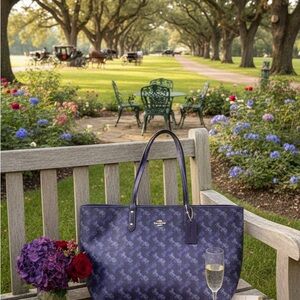 Coach Reversible City Tote in Signature Canvas With Horse and Carriage.